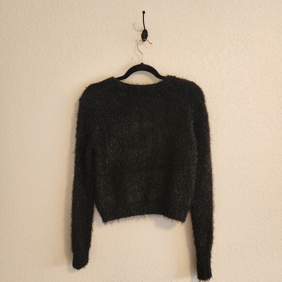 Rachel Zoe Size XS Black Sparkle Cropped Sweater New with Tags - Picture 4 of 4